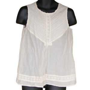 4 LOVE AND LIBERTY Camisole/Tank Top, S, Bone/Ivory, Sleeveless, JOHNNY WAS